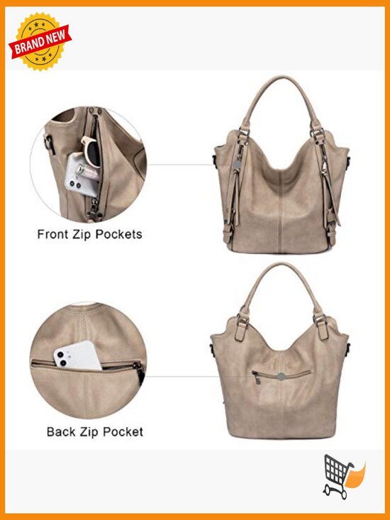 Amazon.com: KL928 Women PU Leather Hobo Bag with Adjustable Strap and Multiple Pockets